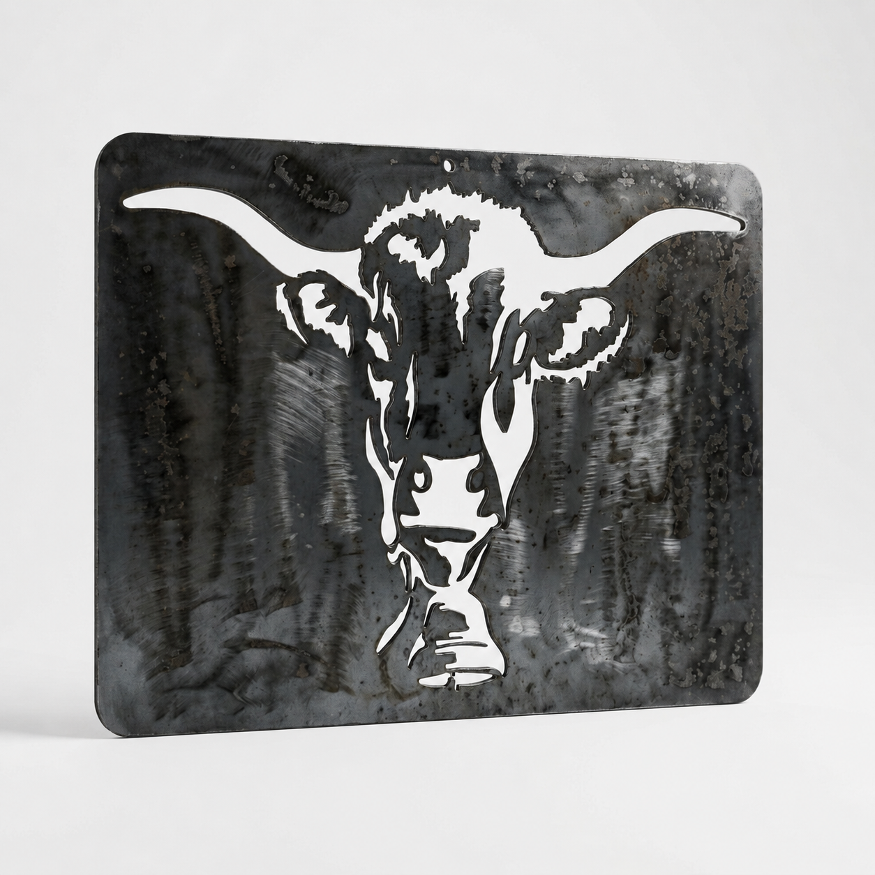 Tête de vache Aubrac en fer, grand format, décoration murale