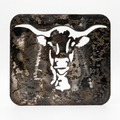 Tête de vache Aubrac en fer, petit format, décoration murale
